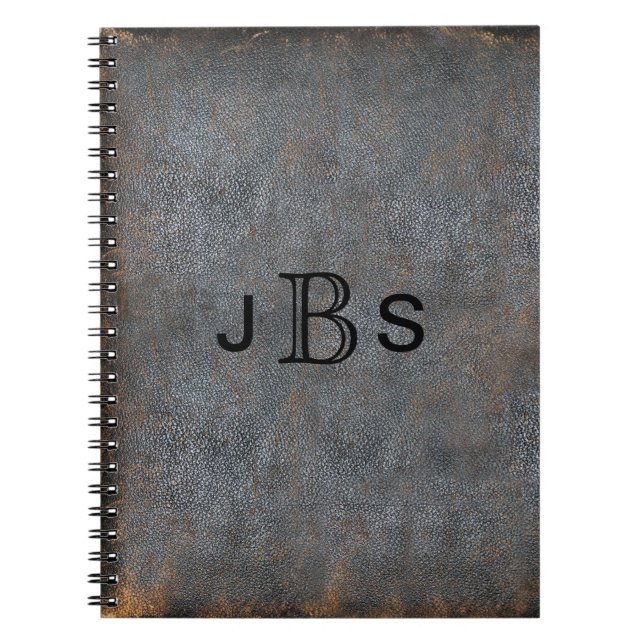 Personalised Rustic Leather | Monogrammed Initials Notebook (Front)