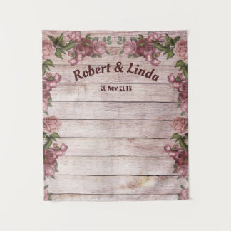 Personalised Rustic Maroon Floral Woody  Tapestry