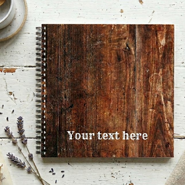 Personalised Rustic Old Wood spiral notebook  (Creator Uploaded)