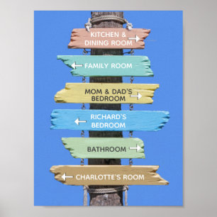 Personalised Rustic Pastel  Home Beach Signs