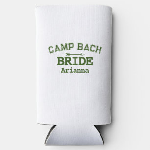 Personalised Rustic Retro Camp Bach White Green  Seltzer Can Cooler