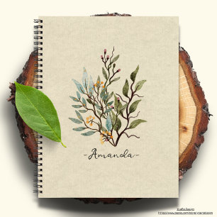 Personalised Rustic texture background wildflowers Notebook