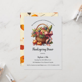 Personalised Rustic Thanksgiving Dinner Invitation