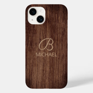 Personalised Rustic Timber Monogram Name Case-Mate iPhone 14 Case
