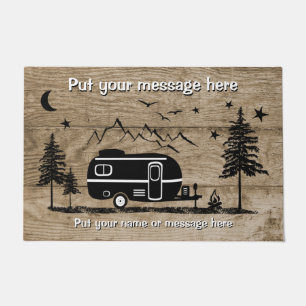 Personalised Rustic Trailer Wood Design Doormat