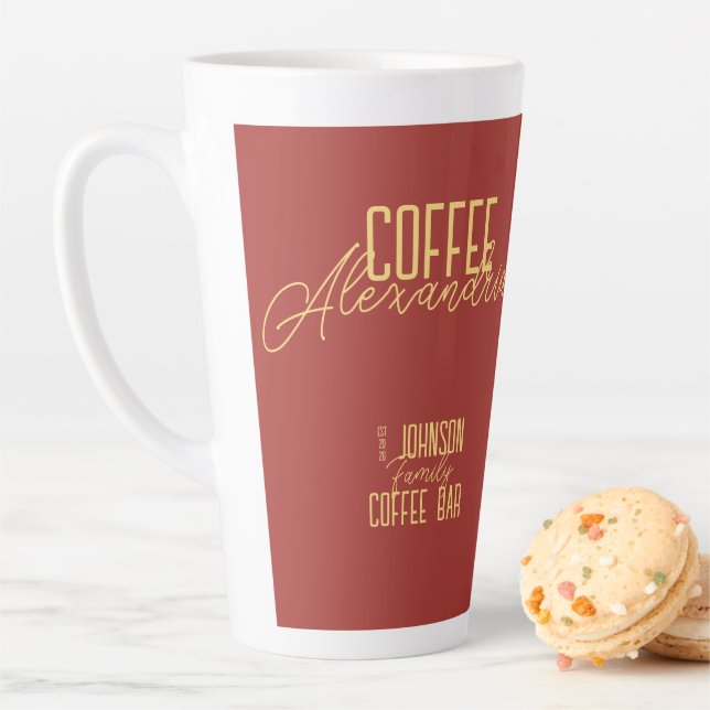 Personalised Rustic Typography Latte Mug (In Situ)