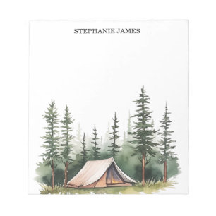 Personalised Rustic Watercolor Forest Green  Notepad