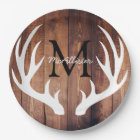 Personalised - Rustic White Deer Antlers Barn Wood