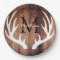 Personalised - Rustic White Deer Antlers Barn Wood