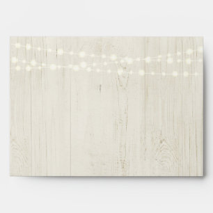 Personalised Rustic Wood and String Fairy Lights Envelope
