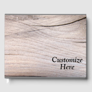 Personalised Rustic Wood Grain Design Guestbook