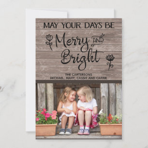 Personalised Rustic Wood Photo Christmas Card