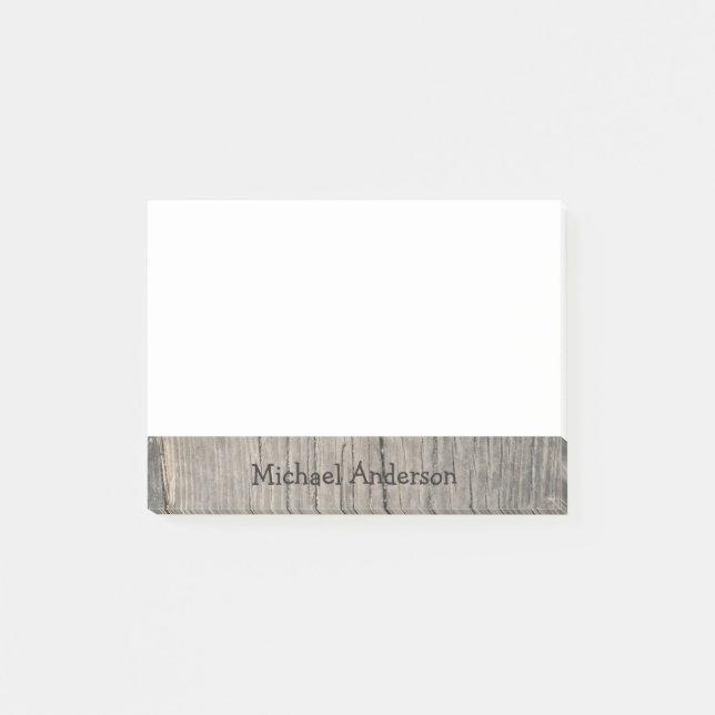 Personalised Rustic Wood Post-it Notes (Front)