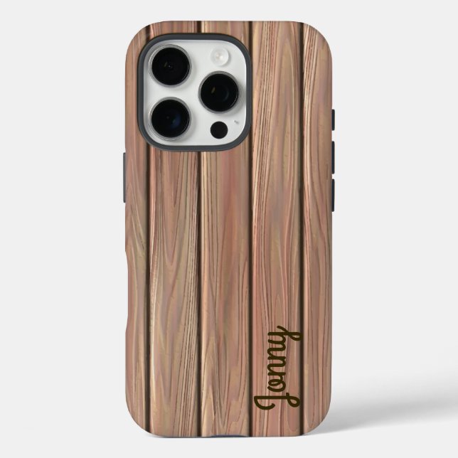 Personalised Rustic Wood Texture Case-Mate iPhone Case (Back)
