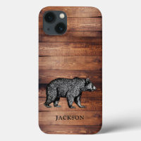 Personalised Rustic Wood Walking Bear