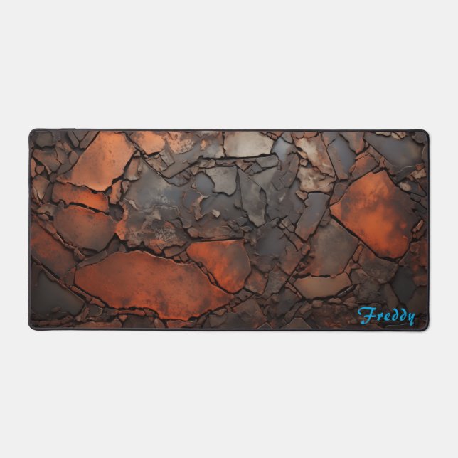Personalised Rusty Cast Iron Image Desk Mat (Front)