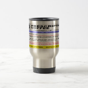 Personalised - Rx LABEL - Prescription Coffee Travel Mug