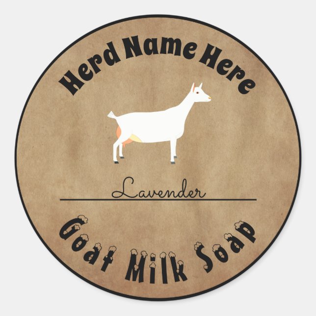 Personalised Saanen Dairy Goat Milk Soap Classic Round Sticker (Front)
