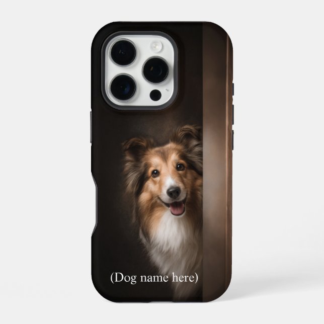 Personalised Sable Sheltie Portrait iPhone Case (Back)