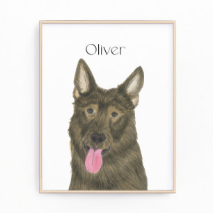 Personalised Sable Shepherd Art Photo Print
