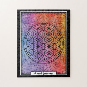 Personalised Sacred Geometry Flower of Life Jigsaw Puzzle