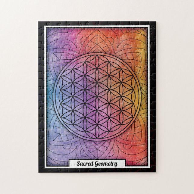 Personalised Sacred Geometry Flower of Life Jigsaw Puzzle (Vertical)