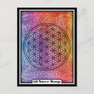 Personalised Sacred Geometry Flower of Life Postcard