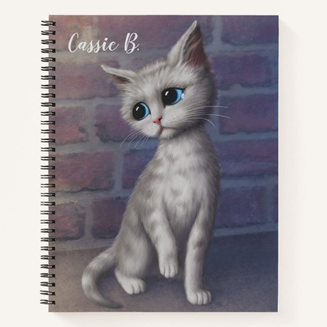 Personalised Sad Kitty Notebook (Front)