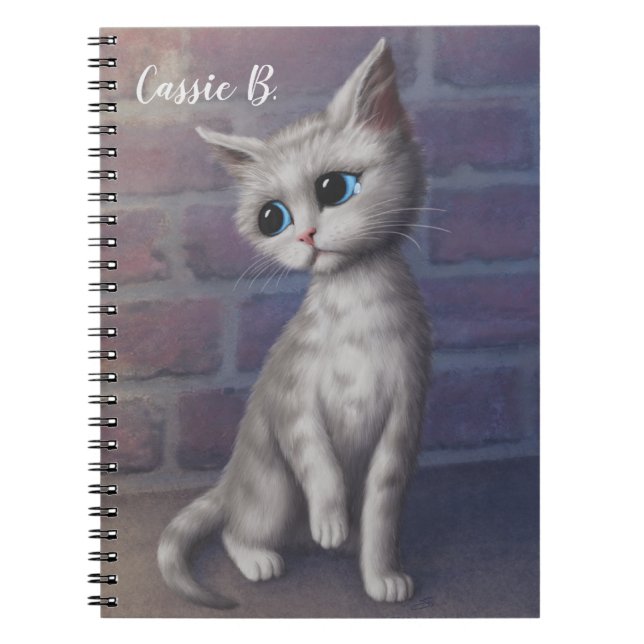 Personalised Sad Kitty Notebook (Front)