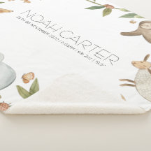 Personalised safari animal kids blanket