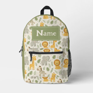 personalised Safari animal nursery print Printed Backpack