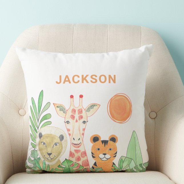 Personalised Safari Animals Child's Cushion (Creator Uploaded)