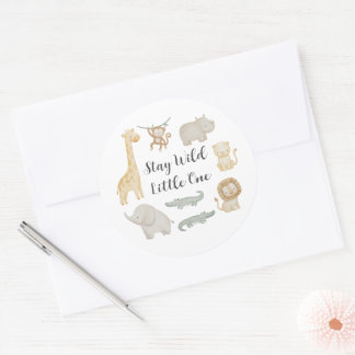 Personalised Safari Animals Favour Stickers