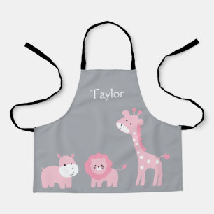 Personalised Safari Animals Kids Apron