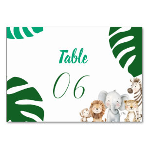 Personalised Safari Baby Shower  Table Number