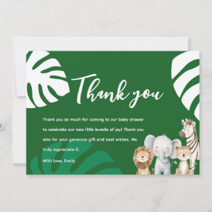 Personalised Safari Baby Shower Thank You Card
