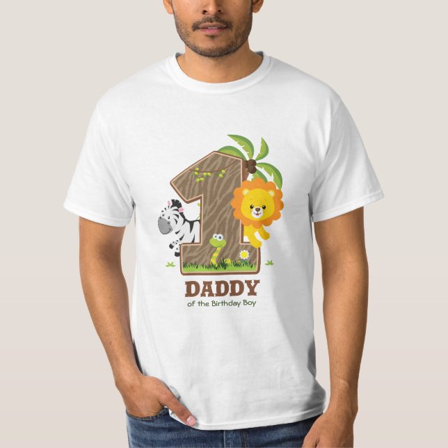 Personalised Safari Birthday Tshirt for Daddy (Front)