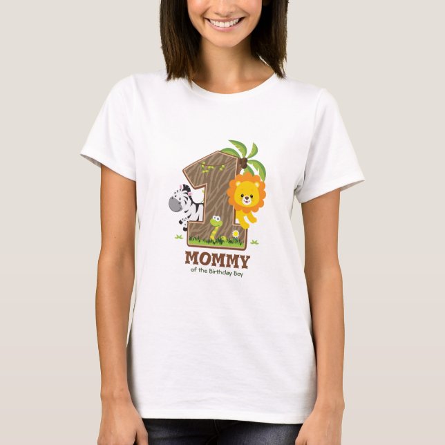 Personalised Safari Birthday Tshirt for Mummy (Front)
