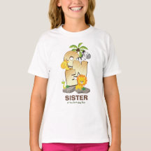 Personalised Safari Birthday Tshirt for Sister