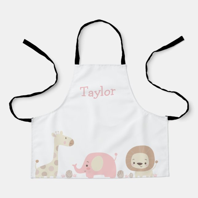 Personalised Safari Kids Apron (Front)