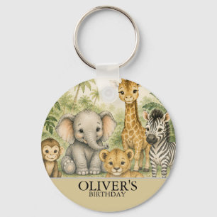 Personalised Safari Nursery Name Poster Jungle Key Ring