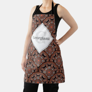 Personalised Safari Sunset Bohemian Mandala Scales Apron