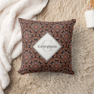 Personalised Safari Sunset Bohemian Mandala Scales Cushion