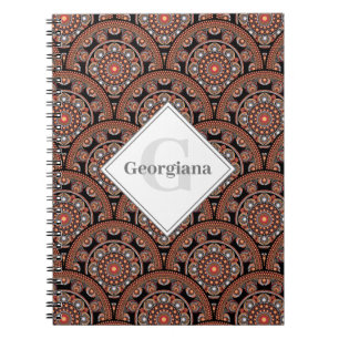 Personalised Safari Sunset Bohemian Mandala Scales Notebook