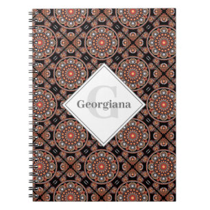 Personalised Safari Sunset Bohemian Mandala Tiles Notebook