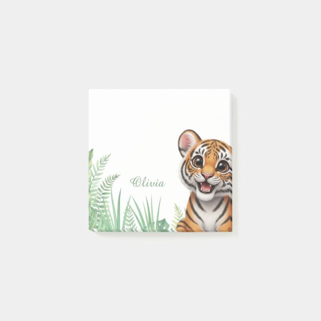 Personalised Safari Tiger Sticky Notes (Front)