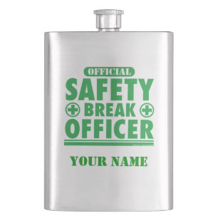 Personalised Safety Break Officer Hip Flask