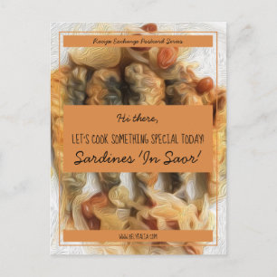 Personalised Saffron Black Script Recipe Exchange Postcard