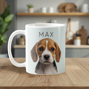 Personalised Sage Dog Photo & Name Mug