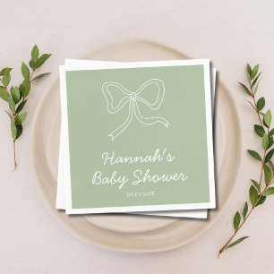 Personalised Sage Green Baby Shower Napkins